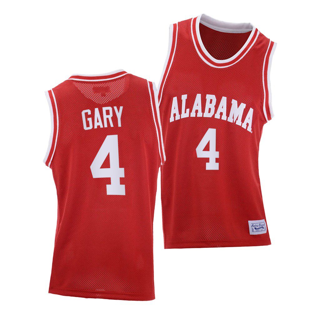 Men's Alabama Crimson Tide Juwan Gary #4 2021 Red Throwback NCAA College Basketball Jersey